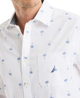 Nautica Mens Printed Oxford Long Sleeve Shirt