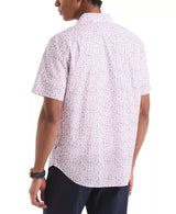 Nautica Mens Classic-Fit Printed Button-Down Short Sleeve Shirt