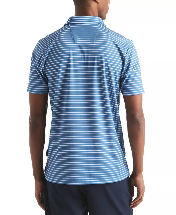 Nautica Mens Navtech Striped Classic Fit Short Sleeve Polo Shirt