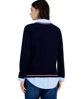 Tommy Hilfiger Women's Twofer V-Neck Long Sleeve Sweater