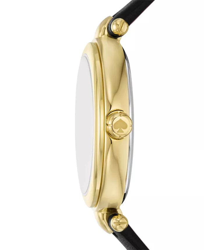 Kate Spade Gracie Round Three-Hand Leather Strap Watch