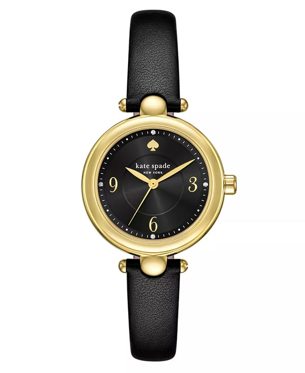 Kate Spade Gracie Round Three-Hand Leather Strap Watch