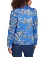 Ruby Rd. Womens Foil Floral Print Faux Suede Jacket