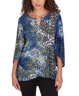 Ruby Rd. Womens Tie Dyed Spots Top