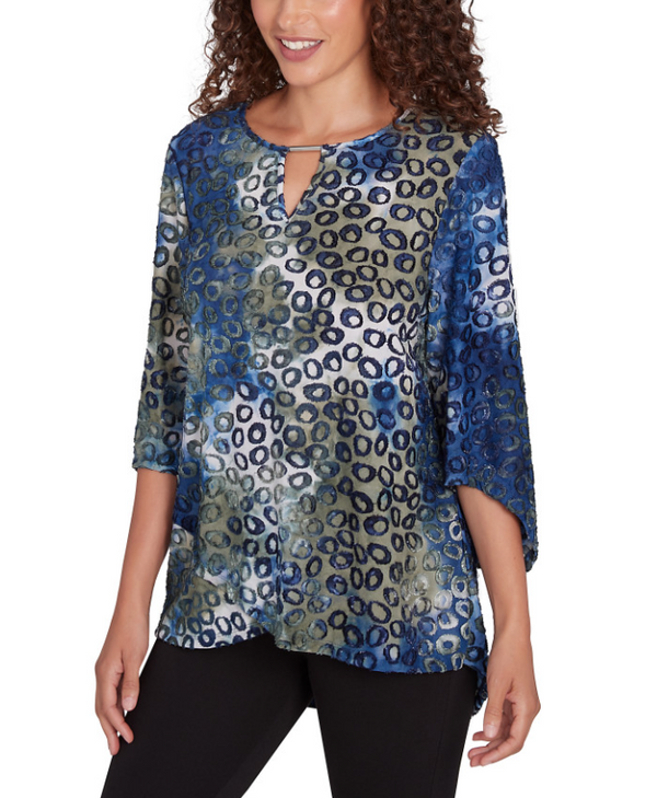 Ruby Rd. Womens Tie Dyed Spots Top