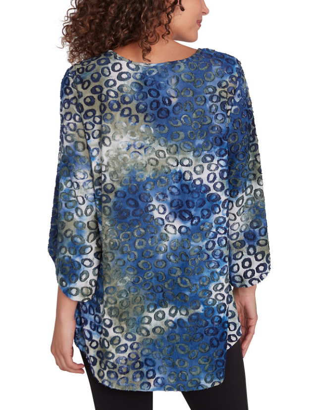 Ruby Rd. Womens Tie Dyed Spots Top