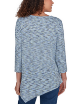 Ruby Rd. Womens Bar Detail Spacedye Knit Top