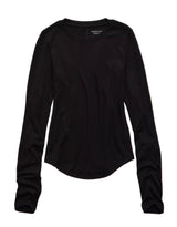 American Eagle Womens AE Long Sleeve Cozy Crew Neck Long Sleeve T-Shirt