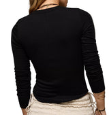 American Eagle Womens AE Long Sleeve Cozy Crew Neck Long Sleeve T-Shirt