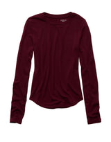 American Eagle Womens AE Long Sleeve Cozy Crew Neck T-Shirt