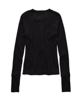 American Eagle Womens AE Long-Sleeve Henley T-Shirt