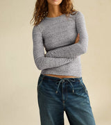 American Eagle Womens AE Cozy Crew Neck Long Sleeve T-Shirt