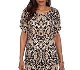 Ruby Road Womens Damask Textured Short Sleeve T-Shirt