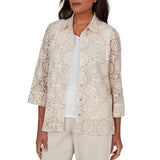 Alfred Dunner Womens Sequin Medallion Two In One Top