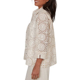 Alfred Dunner Womens Sequin Medallion Two In One Top