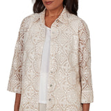 Alfred Dunner Womens Sequin Medallion Two In One Top