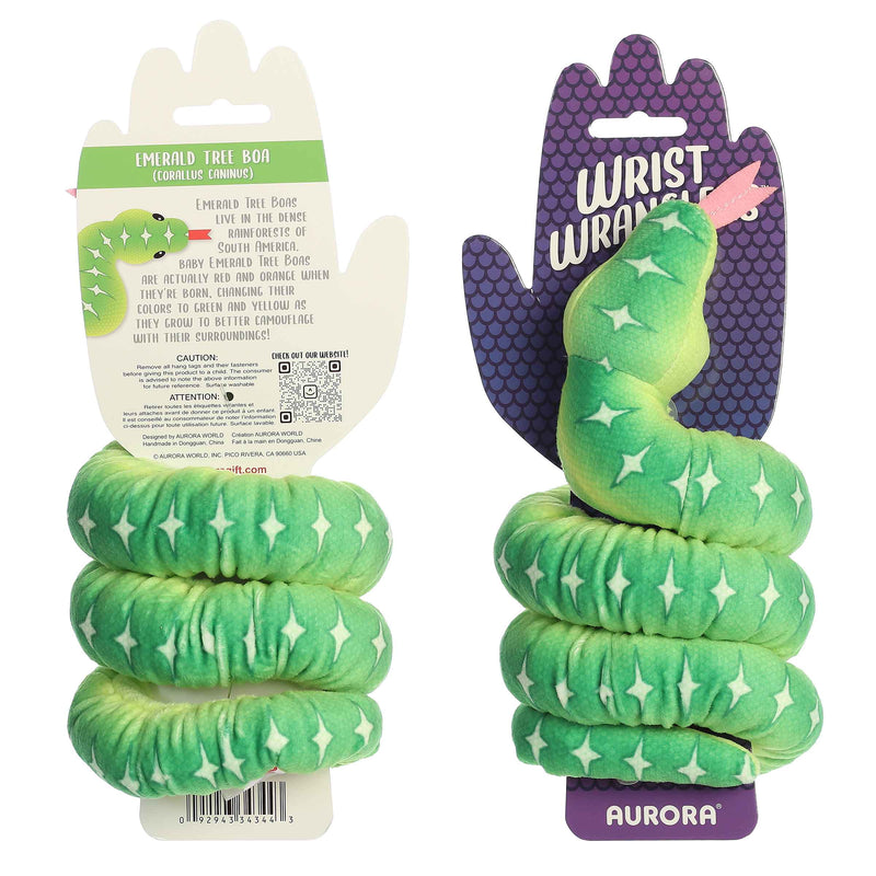 Aurora Snake Wrist Wranglers Emerald Tree Boa Plush Toy