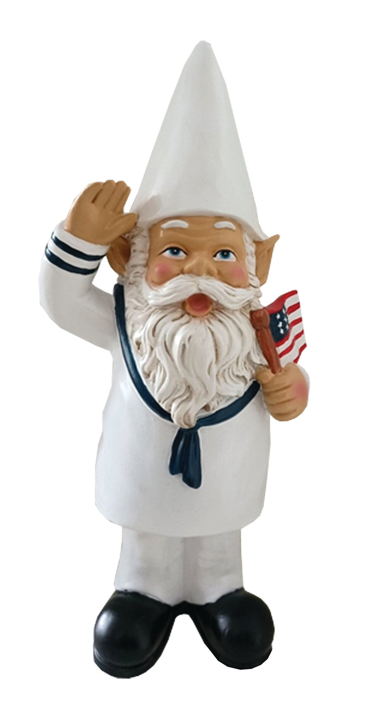 Navy 12" Resin Garden Gnome