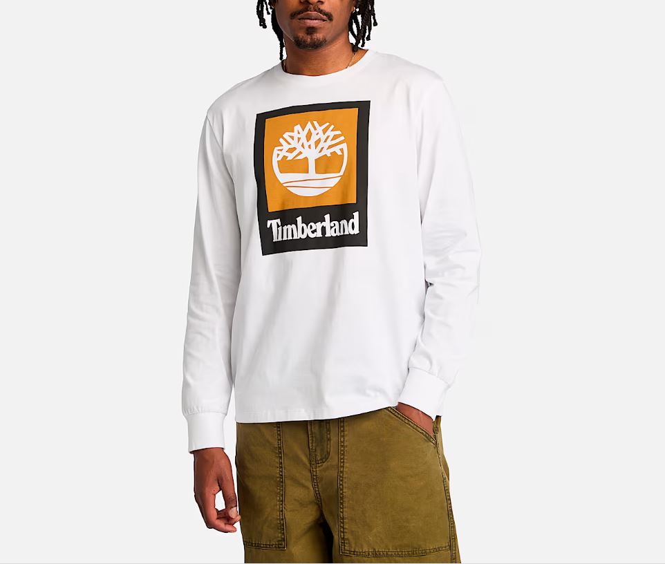 Timberland Mens Stack Logo Long Sleeve T-Shirt