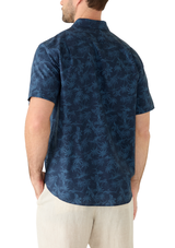 Nautica Mens Palm Tree Print SHort Sleeve Button-Down Shirt