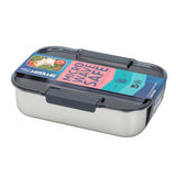 Smash 1 Compartment Stainless Steel Bento Box with Lid - 44 oz.