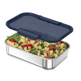 Smash 1 Compartment Stainless Steel Bento Box with Lid - 44 oz.