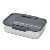 Smash 1 Compartment Stainless Steel Bento Box with Lid - 44 oz.