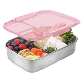 Smash 3 Compartment Stainless Steel Bento Box with Lid - 1.3 L