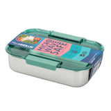 Smash 1 Compartment Stainless Steel Bento Box with Lid - 44 oz.