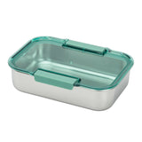 Smash 1 Compartment Stainless Steel Bento Box with Lid - 44 oz.