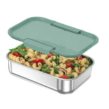 Smash 1 Compartment Stainless Steel Bento Box with Lid - 44 oz.
