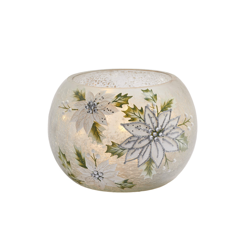 Studio 66 Frosted Poinsettia Light Bowl