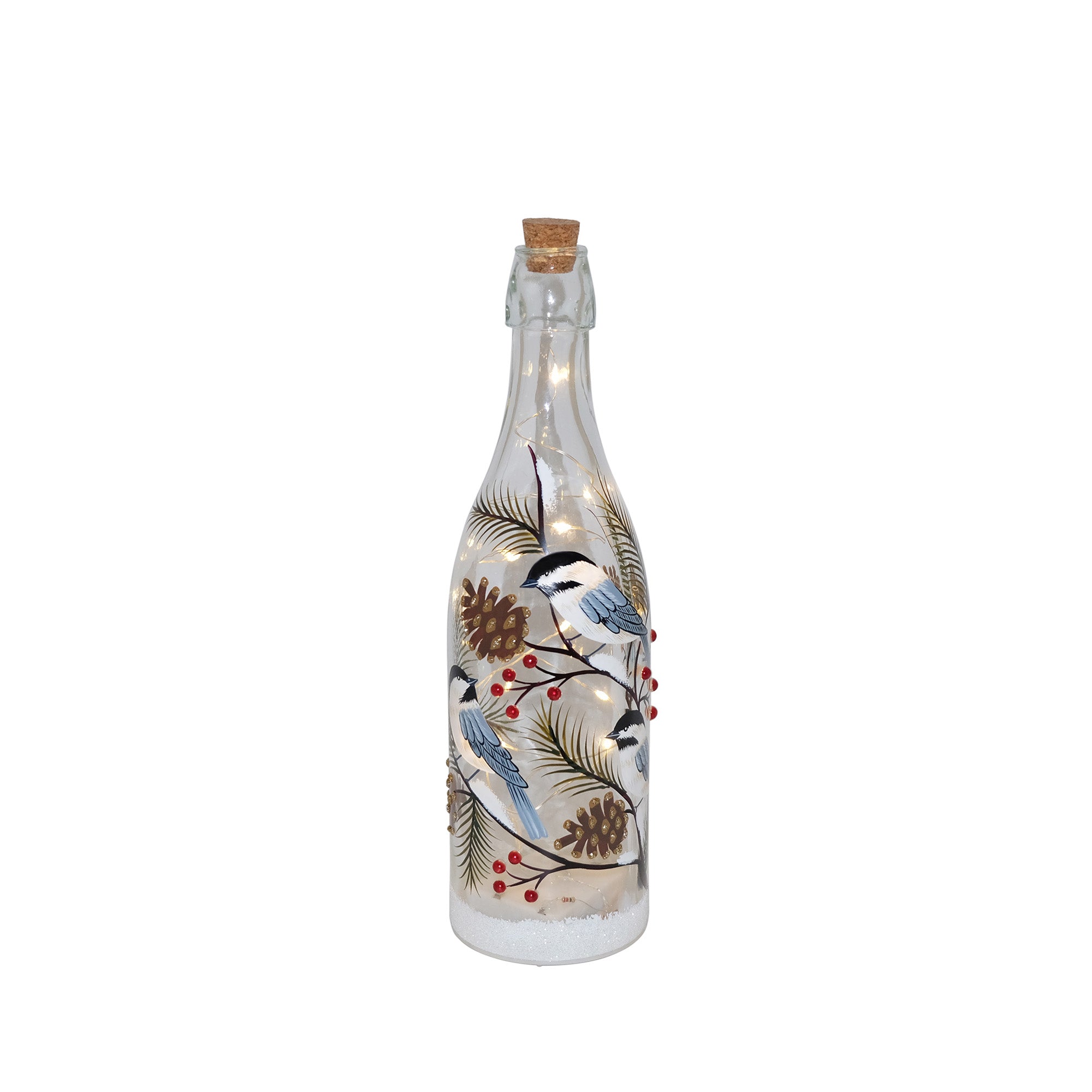 Home Essentials Snowbirds Bottle Lighting Table Decor