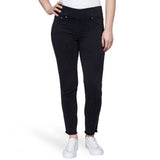 Ruby Rd. Womens Denim-Like Twill Black Ankle Pant