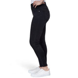 Ruby Rd. Womens Denim-Like Twill Black Ankle Pant