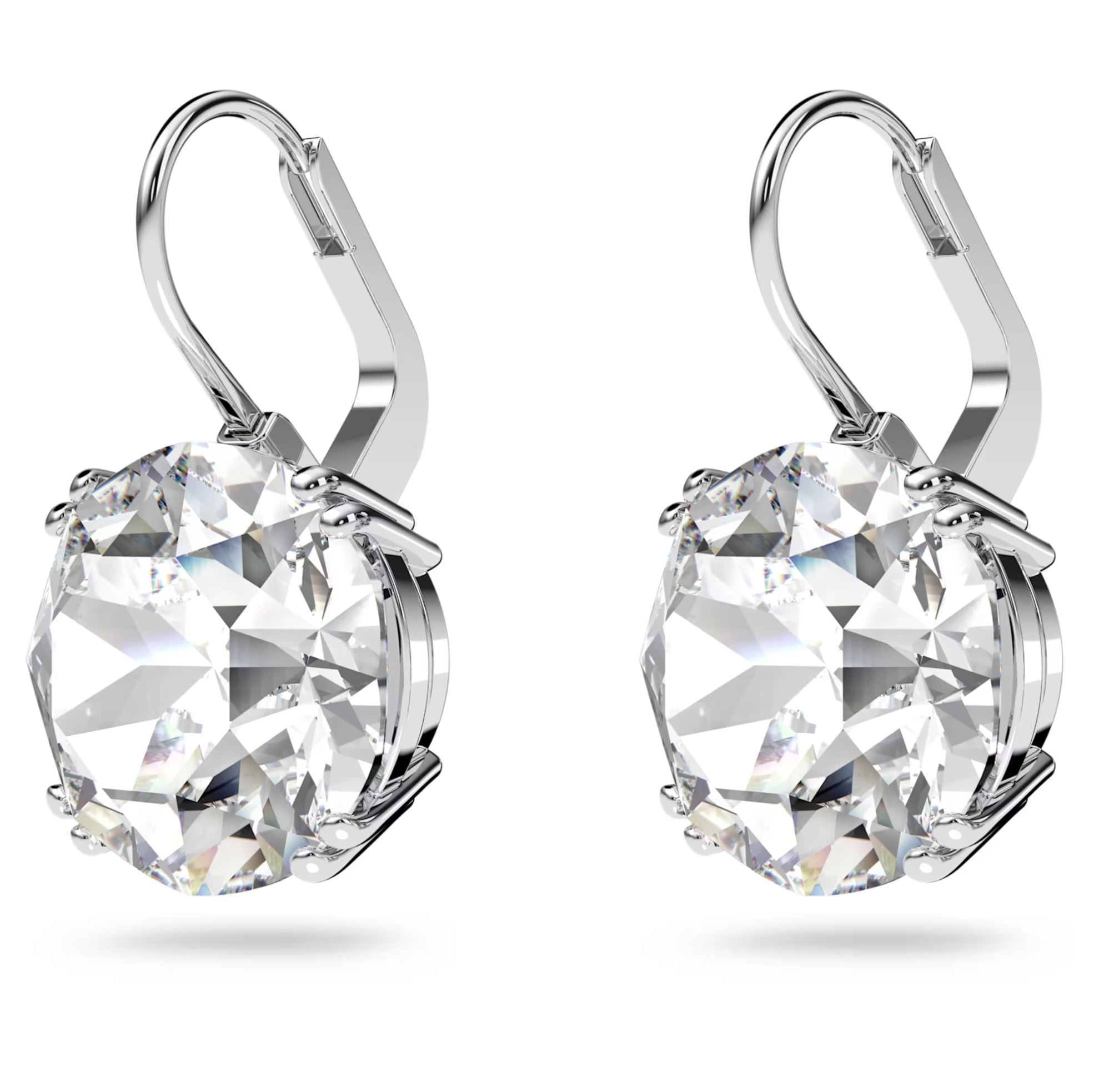 Swarovski Millenia Drop Earrings - Round cut, White, Rhodium plated