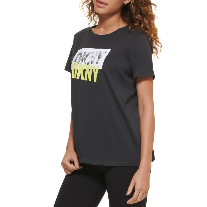 DKNY Womens Falling Graphic Short Sleeve T-Shirt