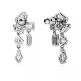 Swarovski Mesmera Drop Earrings - Mixed cuts, White, Rhodium plated