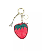 Patricia Nash Strawberry Zip Around Leather Mini Handbag Charm