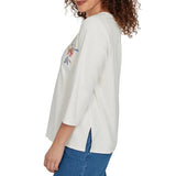 Alfred Dunner Womens Crochet Embroidered Floral Knit Top