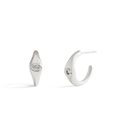 COACH Silver Signature Signet Huggie Earrings