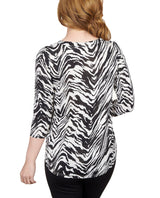 Ruby Rd. Womens Chevron Zebra Dew Drop O-Ring Top