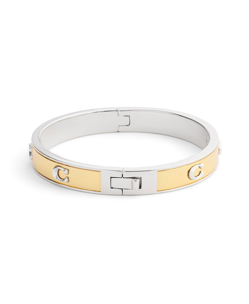 COACH Two-Tone Signature C Bangle Bracelet