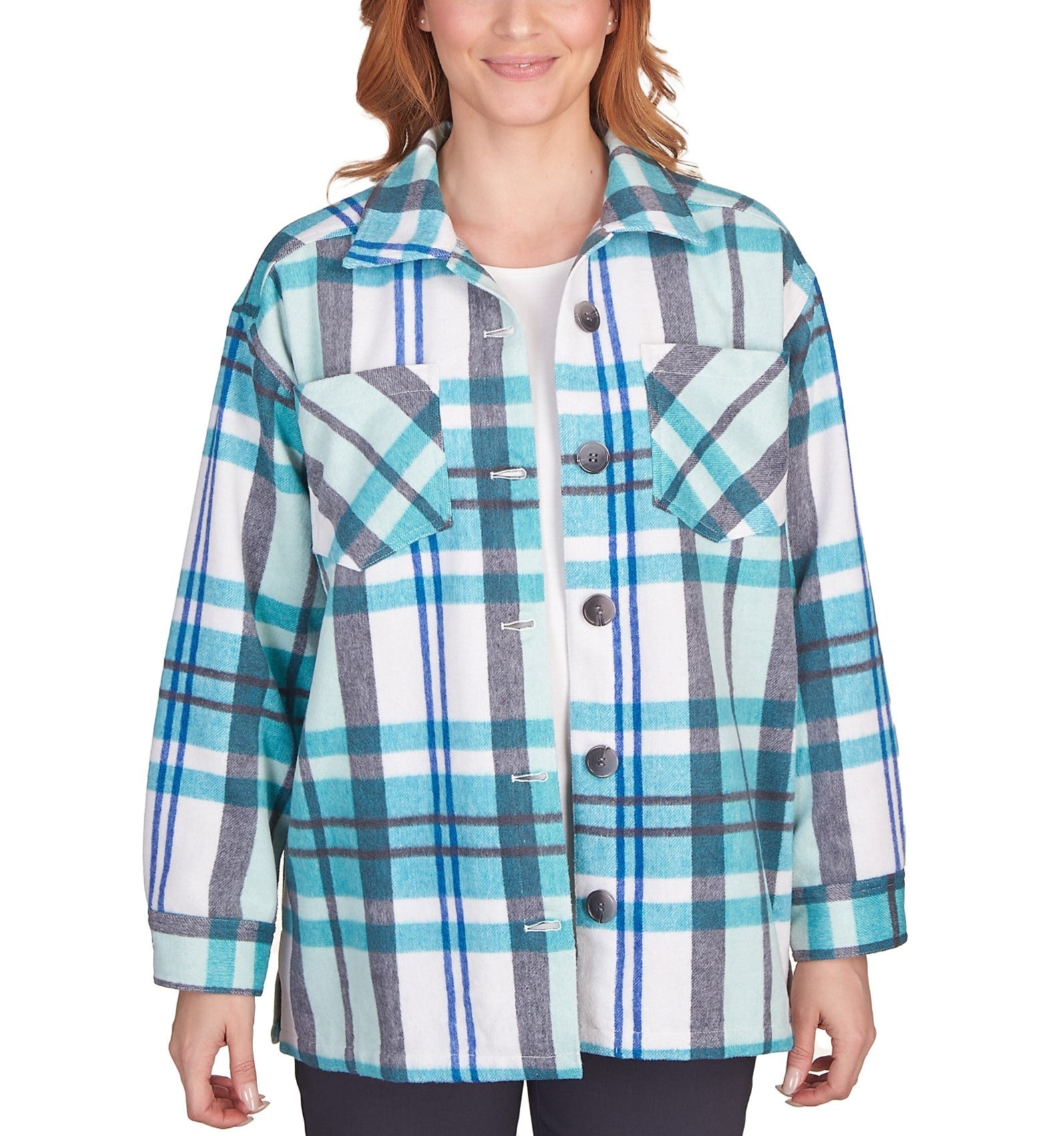 Ruby Rd Jacket Ruby Rd. Womens Brushed Oversized Plaid Jacket – ShopCGX