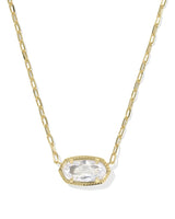 Kendra Scott Elisa Luxe Gold Short Pendant Necklace - White CZ