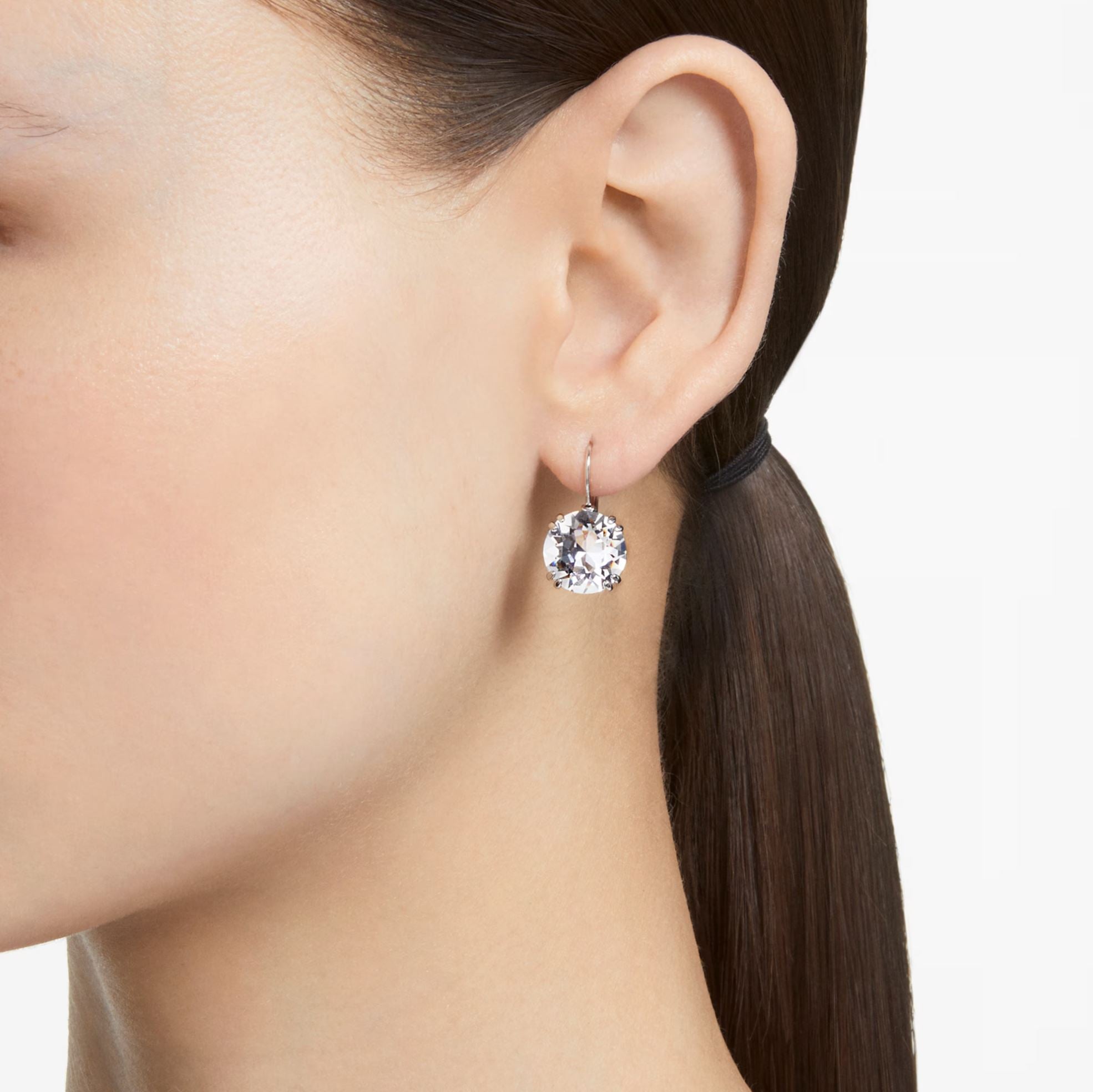 Swarovski Millenia Drop Earrings - Round cut, White, Rhodium plated