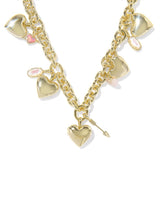 Jayna Mother Of Pearl Statement Valentines Necklace - Gold Plated