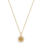 COACH Signature Tea Rose Lucite Short Pendant Necklace