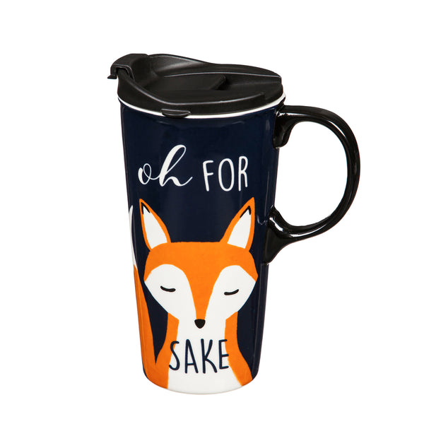 Evergreen Oh For Fox Sake Ceramic Travel Cup with Box - 17 oz.