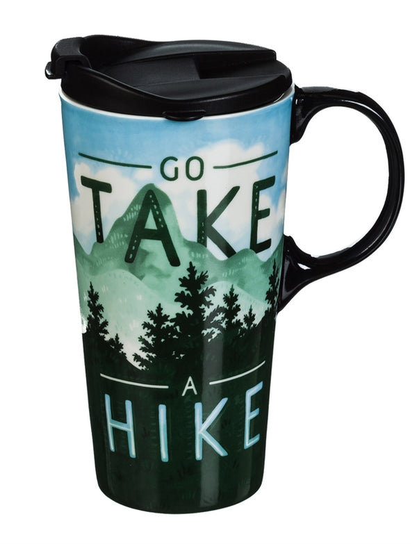 Evergreen Go Take A Hike Ceramic Travel Cup with Box - 17 oz.
